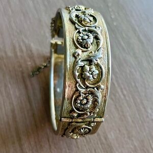 Whiting & Davis Vintage Floral Bangle Bracelet